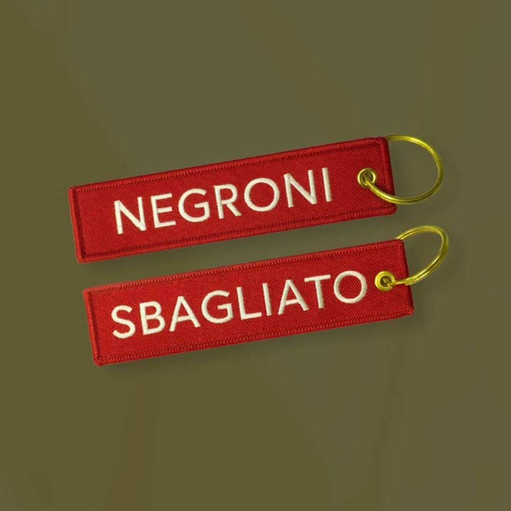 Negroni Sbagliato Flight Tag Keychain Red